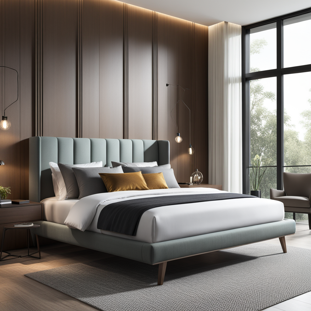 An image highlighting a well-designed focal point in the simple small bedroom, such as an accent wall, a stylish headboard, or a unique piece of furniture. The focal point captures attention and adds personality to the room.